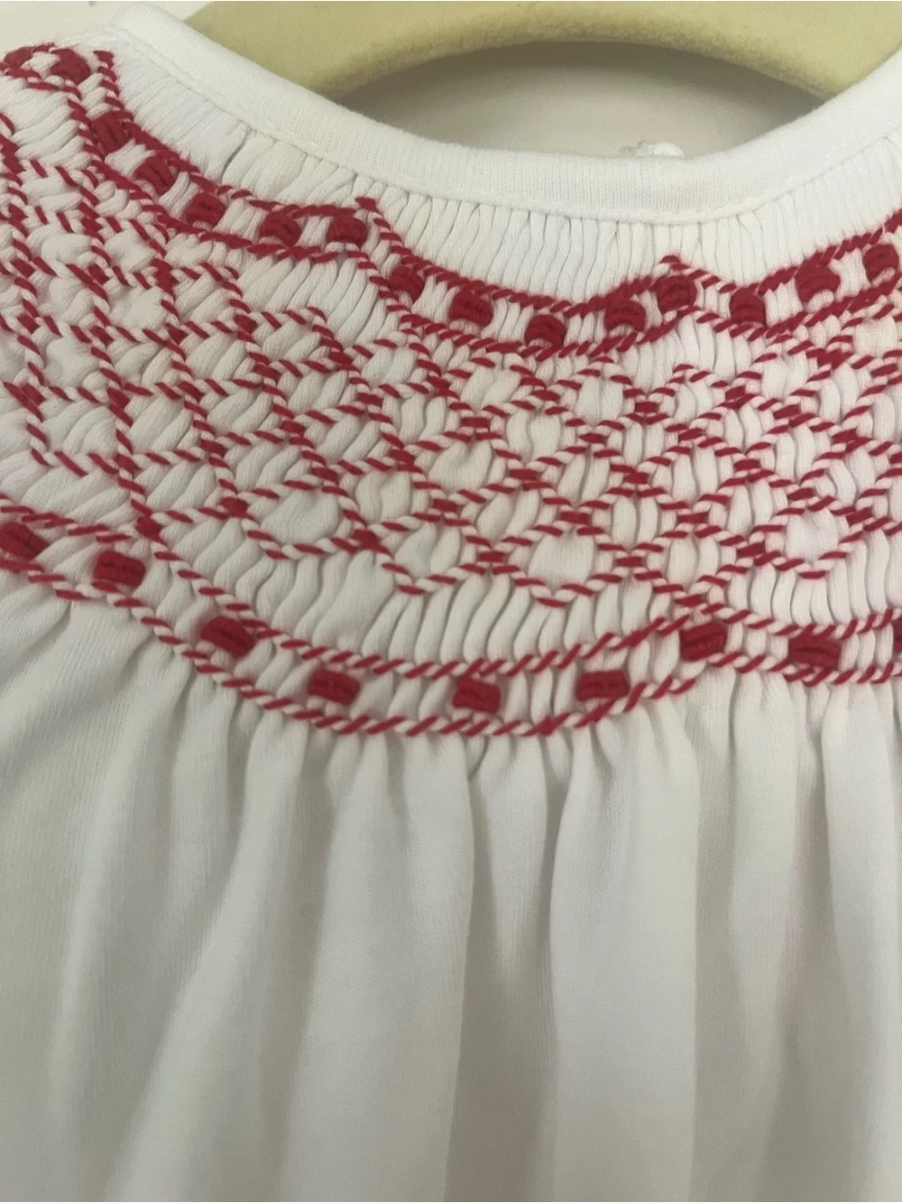 The Beaufort Bonnet Company Sweetly Smocked Greeting Gown with Red Smocking